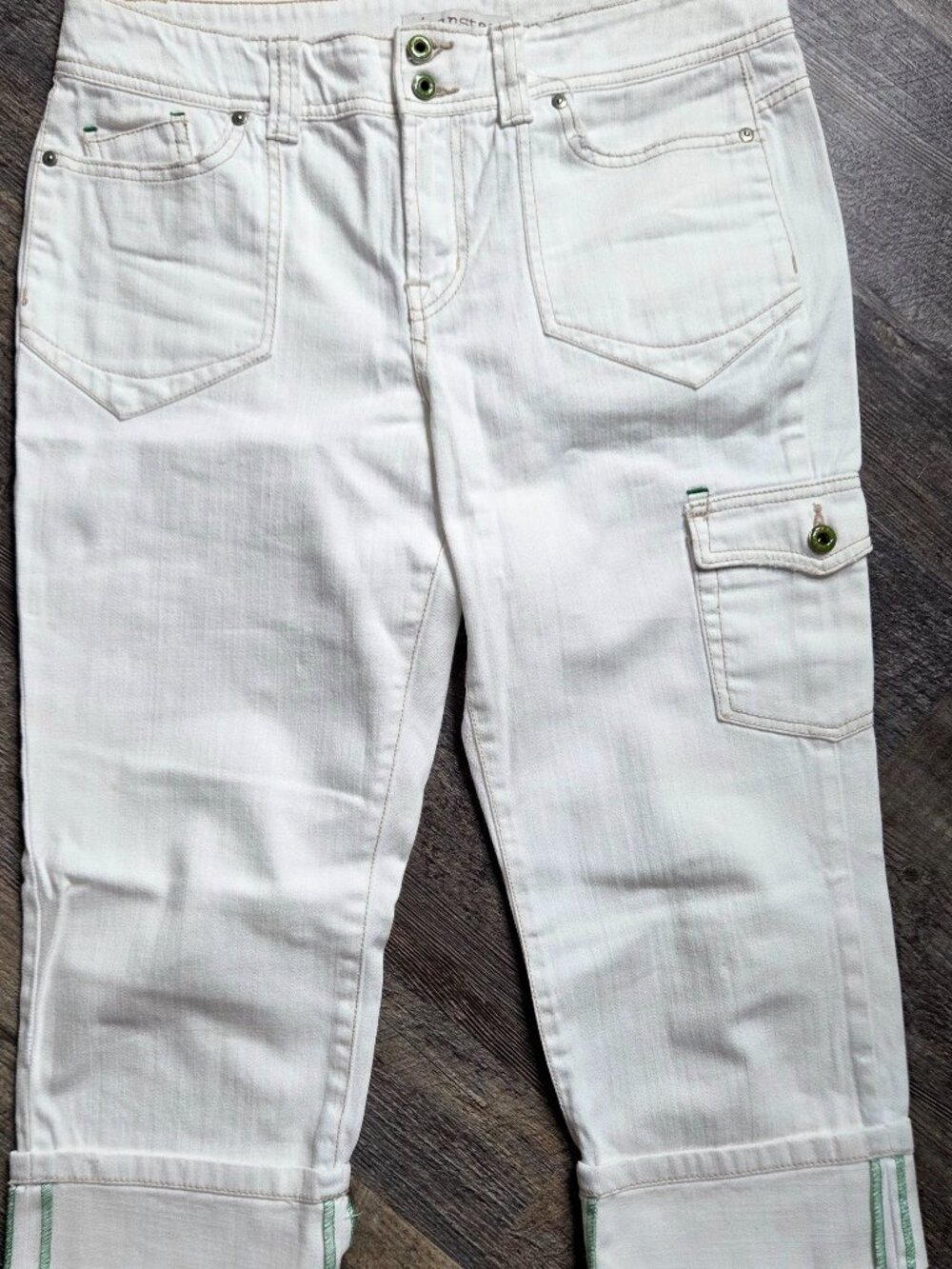 Jeanstar Cropped Denim White Jeans Sz 12 Petite Y2K